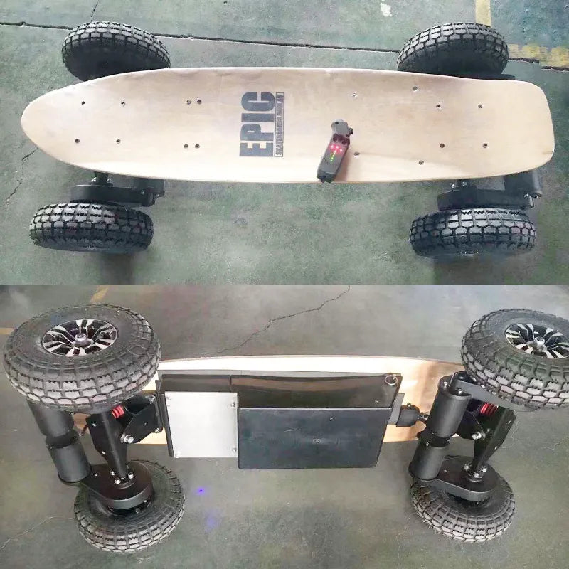 EPIC Dominator 8000 Pro Electric Skateboard Deck and Bottom detail top view