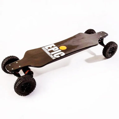 EPIC Racer 3200 Carbon Dual Pro+ Electric Skateboard off-road setup side angle top view