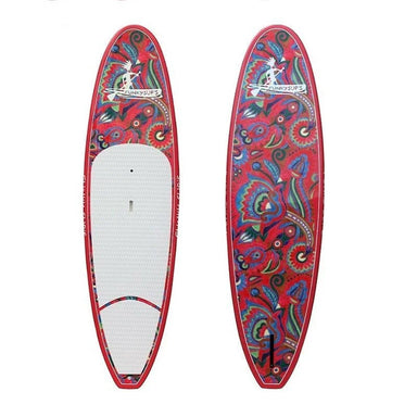 FUNKY SUPS Flower Power Stand Up Paddle Board Package deck & bottom full graphic design vintage flower in pink