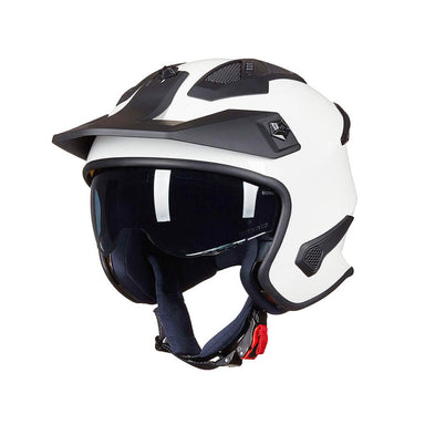 Scorpion ILM Helmet White without Face Grill Angle view