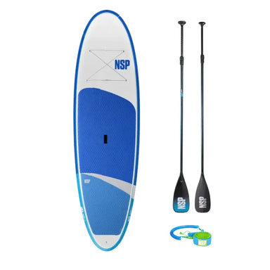 NSP Complete Cruiser Package NSP Cruise Elements SUP White, Paddle and Leash