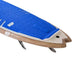 NSP DC Super X 2022 Surf Stand Up Paddle Board Blue Thermoformed EVA Deck Tail Kick Centre Arch Swallow tail rear angle view