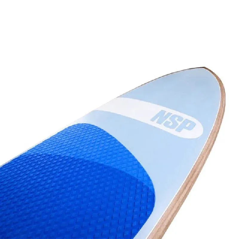 NSP DC Super X 2022 Surf Stand Up Paddle Board Blue Thermoformed EVA Deck Nose "NSP" logo 