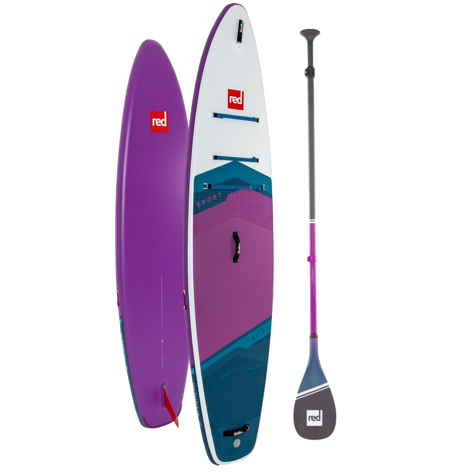 RED PADDLE 11'3" Sport MSL iSUP Package Purple SE Purple Hybrid Paddle