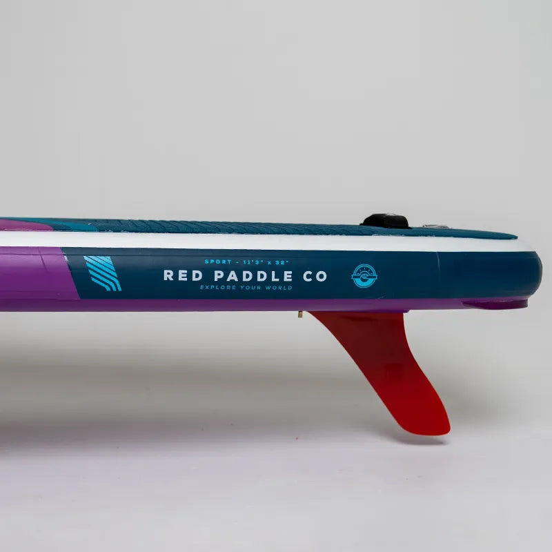 RED PADDLE 11'3" Sport MSL iSUP Package Purple SE tail and 9" Touring fin side