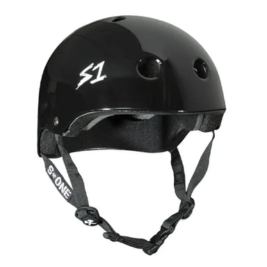 S-ONE HELMET LIFER Black Gloss right front angle view