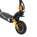 VELOZ X2 Dual Motor 2400W Electric Scooter Orange front wheel and headlight right angle view