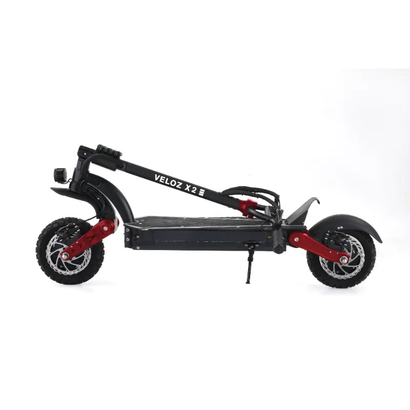 VELOZ X2 Dual Motor 2400W Electric Scooter Red left side view